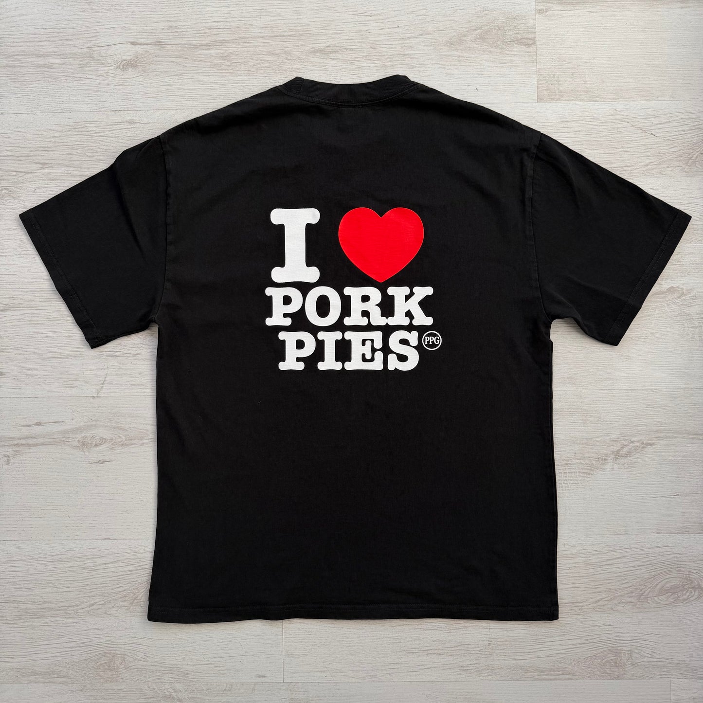 I <3 pork pies t shirt (black back print)