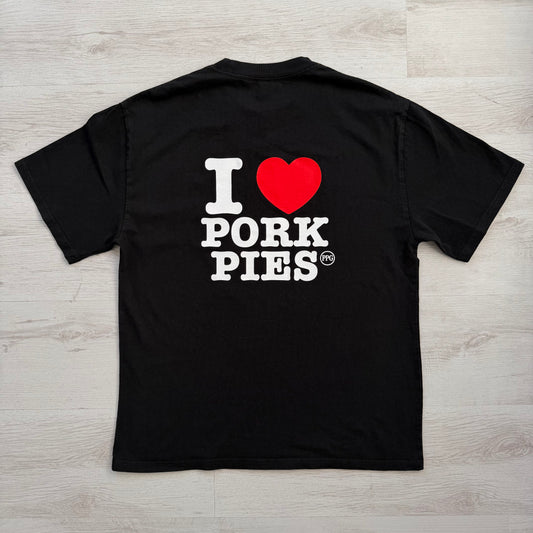 I <3 pork pies t shirt (black back print)