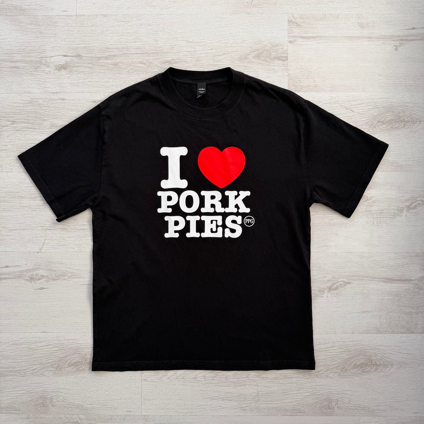 I <3 pork pies t shirt (black front  print)